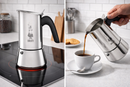 Bialetti Espressokocher Induktion Edelstahl auf Herd Kaffeezubereitung italienisch
