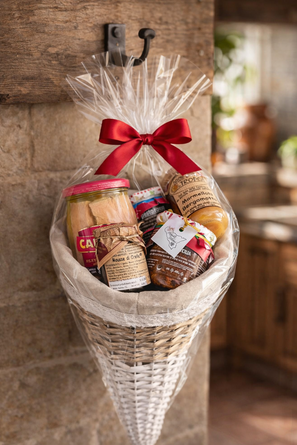 Kleiner italienischer Geschenkkorb mit Feinkost