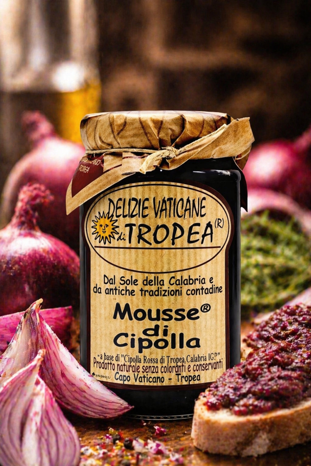 Zwiebelmousse aus Italien online kaufen – Mousse di Cipolla aus Tropea, aromatischer Brotaufstrich aus Kalabrien