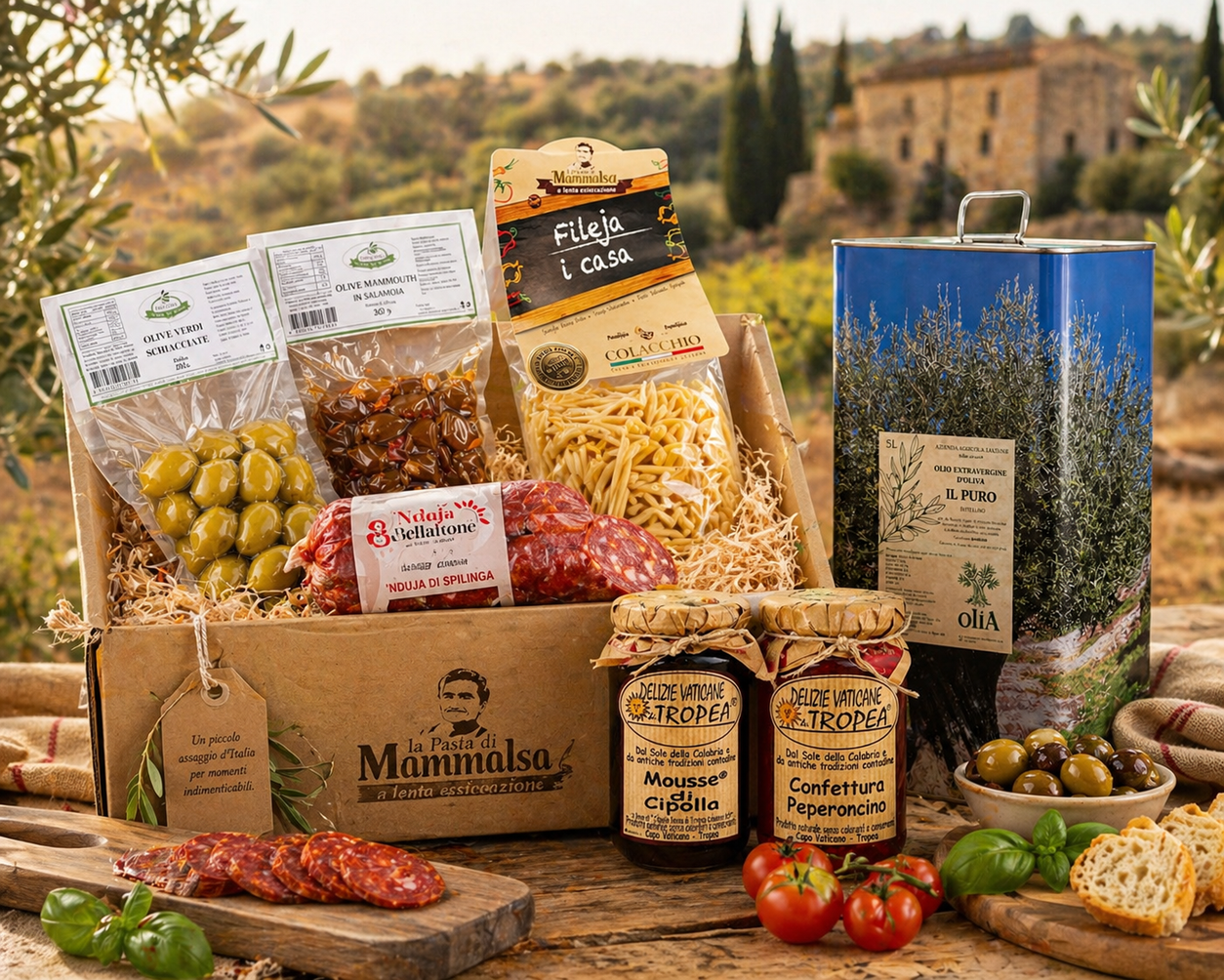 Italienisches Feinkost Paket Premium – Delikatessen Set mit Salami, Pasta, Oliven & Olivenöl 🇮🇹
