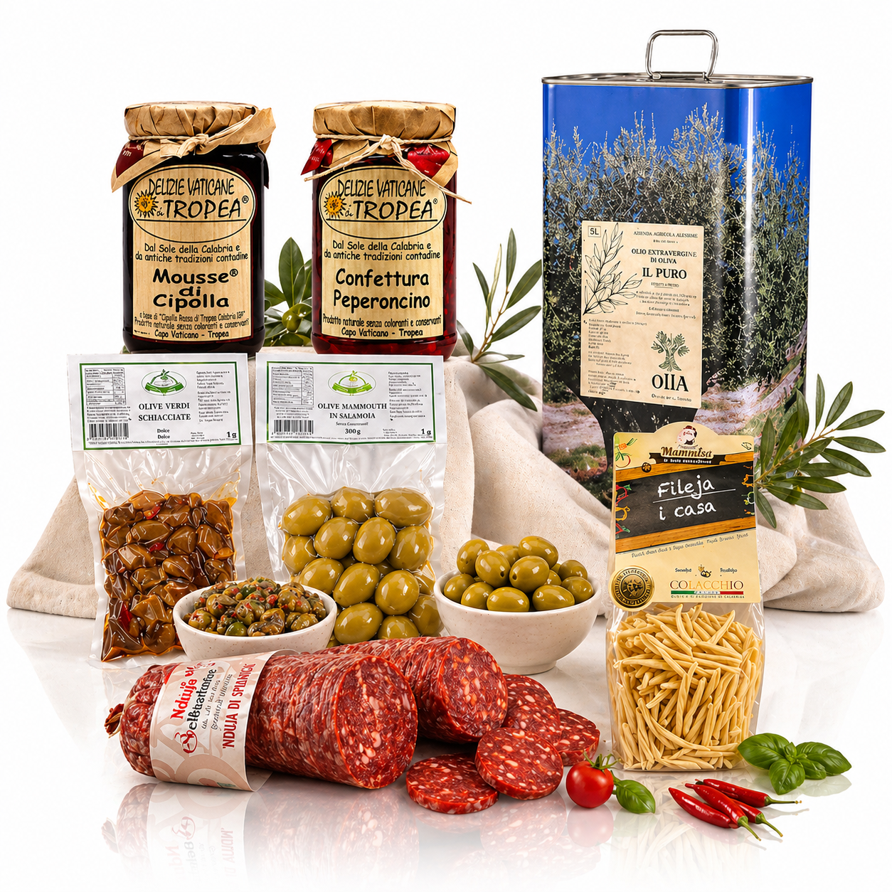 Italienisches Feinkost Paket Premium – Delikatessen Set mit Salami, Pasta, Oliven & Olivenöl 🇮🇹