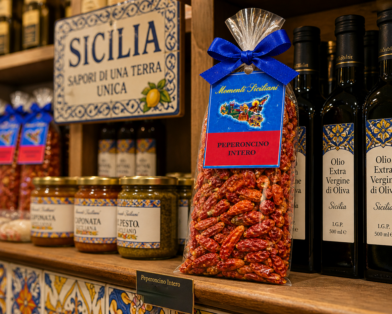Peperoncino intero aus Sizilien – ganze getrocknete Chili, italienisches Premium Gewürz, 30g