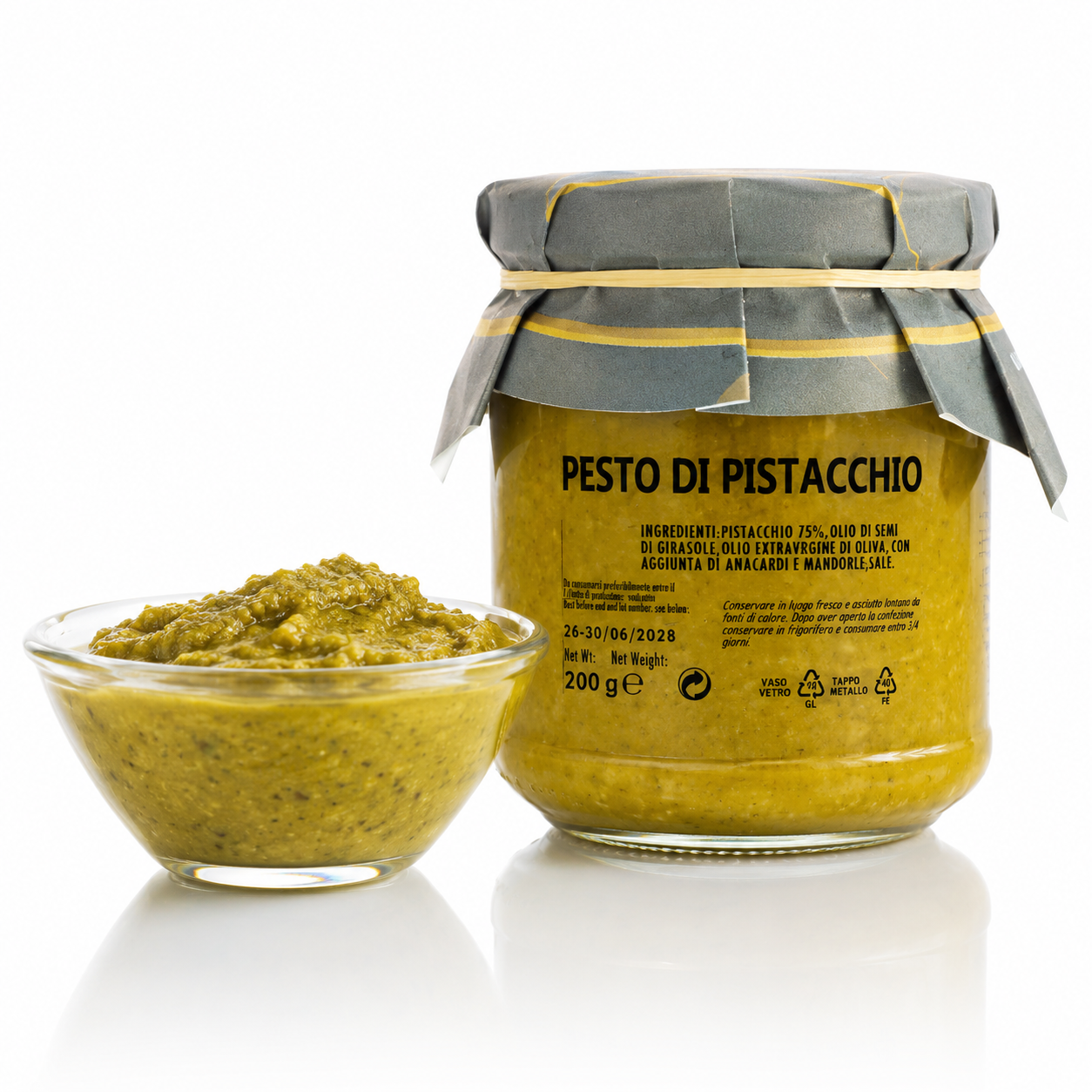 Pistazien Pesto aus Sizilien – italienisches Pesto di Pistacchio mit 75 % Pistazien, 200g