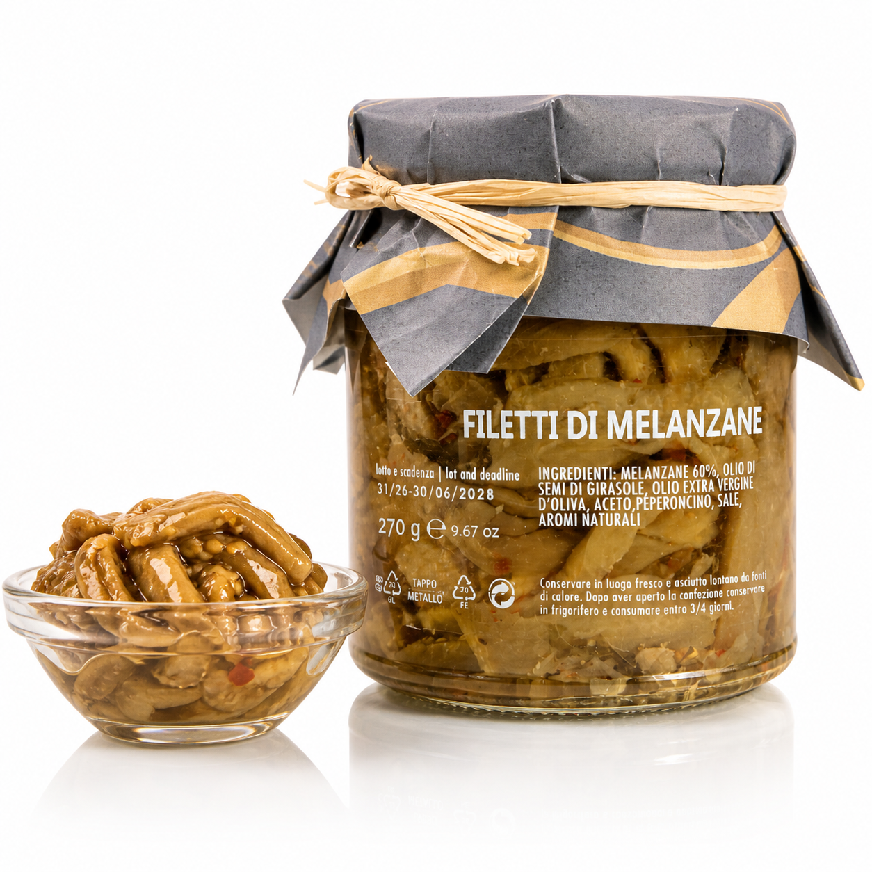 Filetti di Melanzane aus Sizilien 270 g – Italienische Auberginenfilets in Öl 🇮🇹