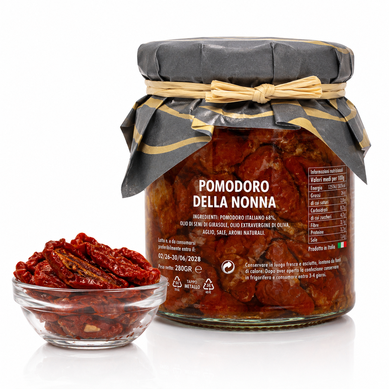 Pomodoro della Nonna 280g– Getrocknete Tomaten in Olivenöl aus Sizilien 🇮🇹