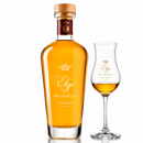     Eligo dell’Ornellaia Grappa Riserva mit Verkostungsglas – luxuriöser italienischer Premium Grappa mit goldener Farbe