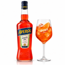 Aperol Aperitivo italienischer Likör Flasche frontal auf hellem Hintergrund – klassischer Aperitif aus Italien