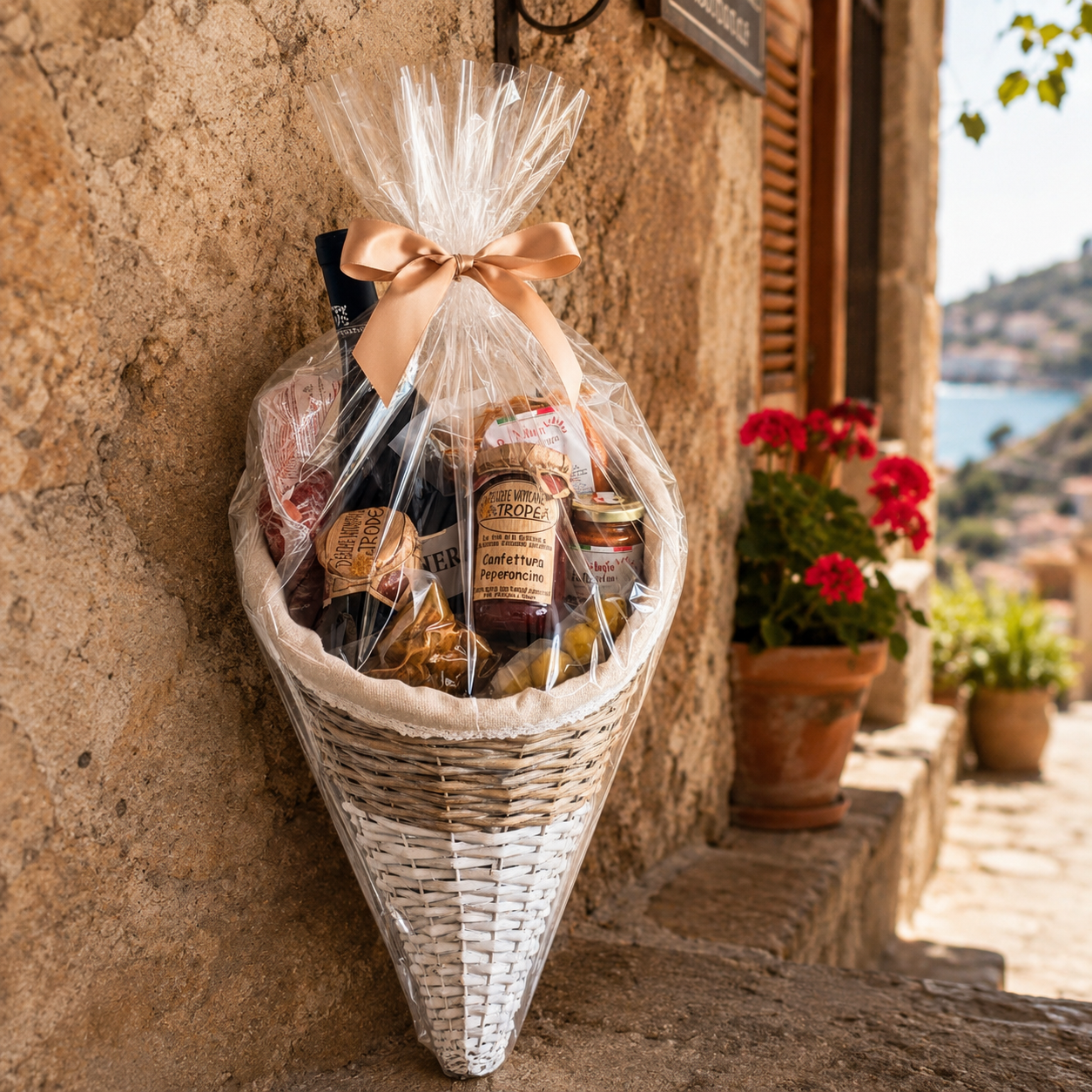 Geschenkkorb Italien Delikatessen mit Rotwein
