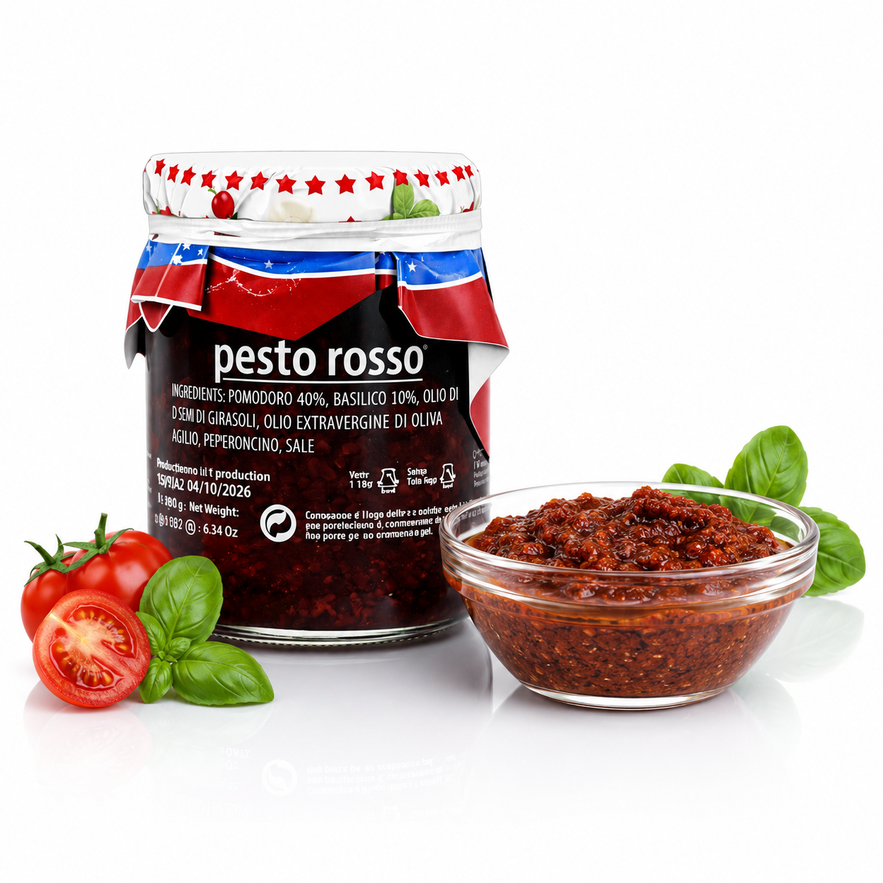 Pesto Rosso – Italienisches Tomaten-Basilikum-Pesto, 180g