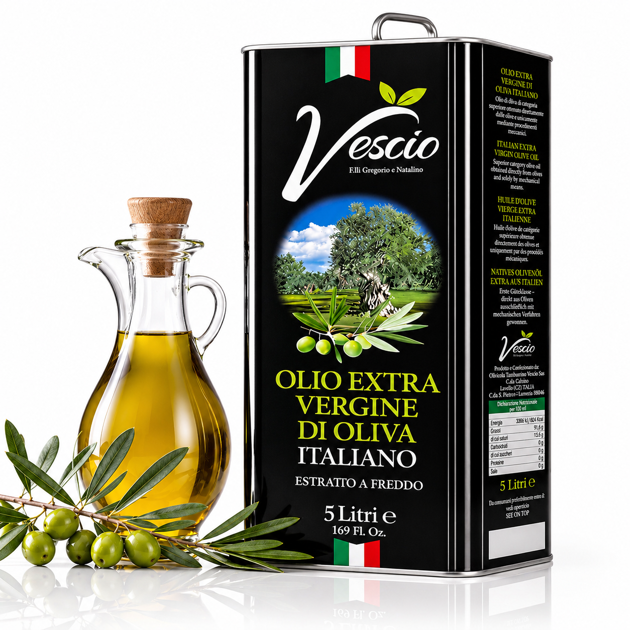 Kaltgepresstes Olivenöl 5L Premium Olivenöl aus Italien