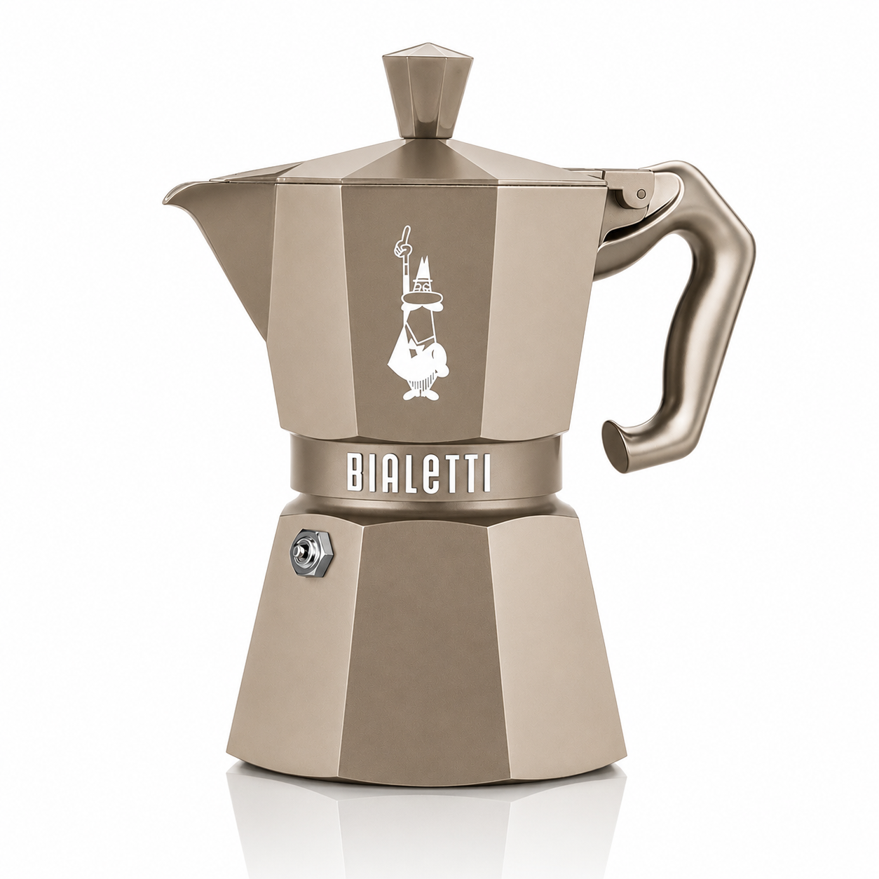 Bialetti EXCLUSIVE 6 Tassen Kaffeemaschine Creme – Italienische Moka Kanne für Induktion geeignet