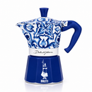 Bialetti D&G Kaffeemaschine 6 Tassen blau – italienische Espressokanne Design Dolce & Gabbana