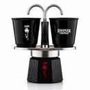 Bialetti 2 Tassen Kaffeemaschine schwarz mit Doppel-Ausguss