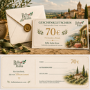     Eleganter Bella Italia Store Gutschein 70 Euro mit italienischem Flair und hochwertigem Geschenkdesign für Feinkost Fans 🇮🇹