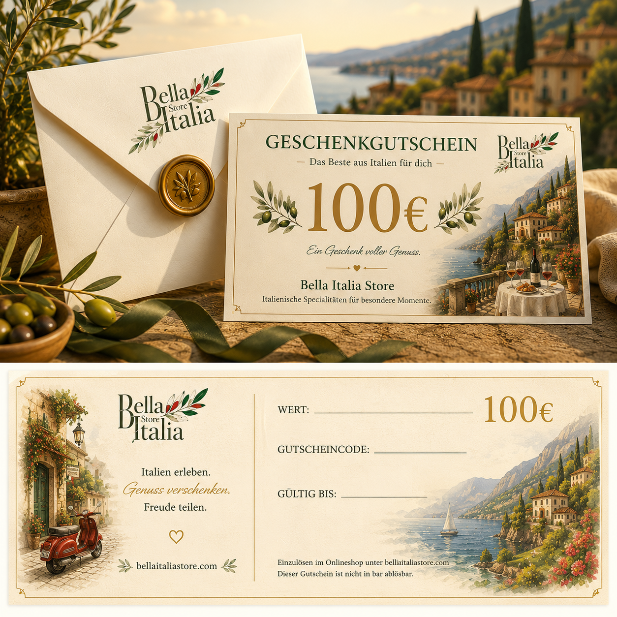 Italienischer Geschenkgutschein 🇮🇹 | Bella Italia Gutschein online kaufen