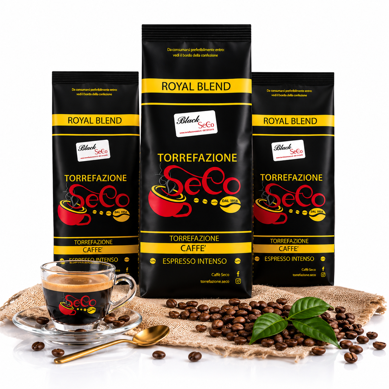 Espresso Paket Italien – 3x SeCo Royal Blend Espresso Intenso 1kg