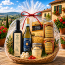 Premium italienischer Geschenkkorb mit Pinot Grigio, Olivenöl Extra Vergine, Fileja Pasta und ausgewählten Delikatessen aus Kalabrien und Sizilien
