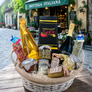 Italienischer Luxus Geschenkkorb mit Prosecco, Franciacorta, Kaffee und Feinkostspezialitäten aus Kalabrien und Sizilien