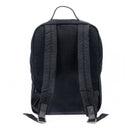 Italienischer Laptop Rucksack Schwarz Leder Canvas mit Staubbeutel