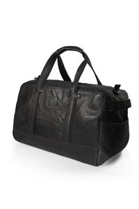 Italienische Reisetasche Canvas Leder – Seitenansicht
