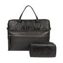 Italienische Aktentasche Leder schwarz, Business Tasche Herren aus Nylon und Echtleder, elegante Laptop Tasche Made in Italy mit Schulterriemen