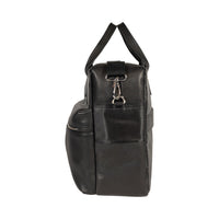 Italienische Aktentasche Leder schwarz, Business Tasche Herren aus Nylon und Echtleder, elegante Laptop Tasche Made in Italy mit Schulterriemen