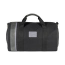 Italienische Reisetasche Leder Canvas Schwarz – Vorderansicht, handgefertigt in Italien, Weekender Unisex