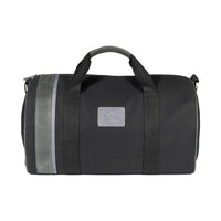 Italienische Reisetasche Leder Canvas Schwarz – Vorderansicht, handgefertigt in Italien, Weekender Unisex