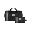 Weekender Tasche Herren Damen Leder Canvas Schwarz – mit verstellbarem Schulterriemen, Made in Italy