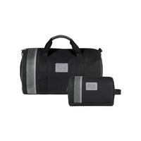 Weekender Tasche Herren Damen Leder Canvas Schwarz – mit verstellbarem Schulterriemen, Made in Italy