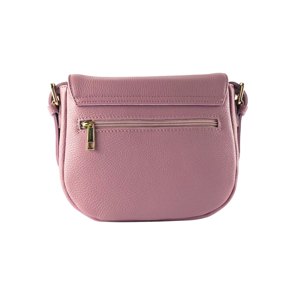 Italienische Damen Schultertasche Leder Rosa Antik