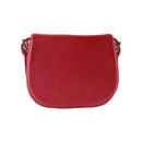 Damen Tasche Leder Rot mit abnehmbarer Schulterriemen und glänzenden goldfarbenen Schnallen