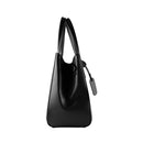 Italienische Damen Handtasche aus schwarzem Leder – elegante Henkeltasche, handgefertigt in Italien mit abnehmbarem Schulterriemen.