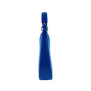 Italienische Damen Schultertasche Leder Blau Royal – handgemacht in Italien, elegante Ledertasche mit Gold Details