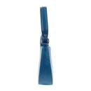 Italienische Damen Handtasche aus echtem Leder in Avio Blau mit Schulterriemen – Made in Italy