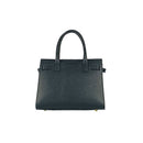 RB1016A | Borsa Donna a Mano in Vera Pelle Made in Italy con tracolla removibile. Attacchi con moschettoni in metallo Oro Lucido - Colore Nero - Dimensioni: cm 28 x 20 x 14 + 12,5-3
