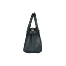 RB1016A | Borsa Donna a Mano in Vera Pelle Made in Italy con tracolla removibile. Attacchi con moschettoni in metallo Oro Lucido - Colore Nero - Dimensioni: cm 28 x 20 x 14 + 12,5-4
