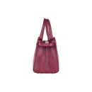 RB1016X | Borsa Donna a Mano in Vera Pelle Made in Italy con tracolla removibile. Attacchi con moschettoni in metallo Oro Lucido. Colore Bordeaux. Dimensioni: cm 28 x 20 x 14 + 12,5-4