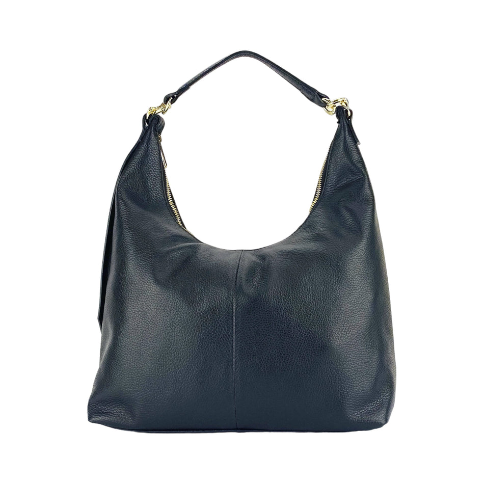 Damen Schultertasche Echtleder Schwarz