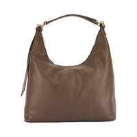 Weiche Damen Schultertasche aus echtem italienischem Leder in Schokoladenbraun – Renato Borzatta Design, mit abnehmbarem Schulterriemen und goldfarbenen Metallaccessoires, elegant und zeitlos"