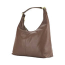 Weiche Damen Schultertasche aus echtem italienischem Leder in Schokoladenbraun – Renato Borzatta Design, mit abnehmbarem Schulterriemen und goldfarbenen Metallaccessoires, elegant und zeitlos"