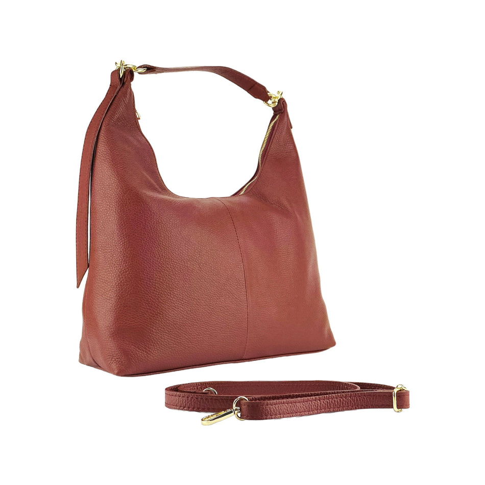 Damen Schultertasche Echtleder Rot