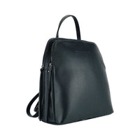 Italienischer Damen Lederrucksack Schwarz – Echtleder Rucksack Made in Italy, doppio scomparto, elegante & handgefertigt