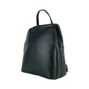 Italienischer Damen Lederrucksack Schwarz – Echtleder Rucksack Made in Italy, doppio scomparto, elegante & handgefertigt