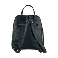 Italienischer Damen Lederrucksack Schwarz – Echtleder Rucksack Made in Italy, doppio scomparto, elegante & handgefertigt