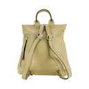 RB1021AL | Women's Soft Genuine Leather Backpack Made in Italy with Adjustable Shoulder Straps. Zipper and Polished Gold Metal Accessories - Beige Color - Dimensions: 30 x 34 x 10.5 cm-4