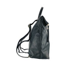 RB1021A | Zaino Donna Morbido in Vera Pelle Made in Italy con Spallacci regolabili. Chiusura lampo e Accessori in metallo Oro Lucido - Colore Nero - Dimensioni: cm 30 x 34 x 10,5-3