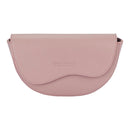 RB1027AZ  | Borsa Donna a Bandoliera stondata in Vera Pelle Made in Italy. Tracolla removibile e regolabile in pelle. Accessori Nickel Lucido - Colore Rosa Antico - Dimensioni: cm 25 x 15 x 9-1