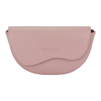 RB1027AZ  | Borsa Donna a Bandoliera stondata in Vera Pelle Made in Italy. Tracolla removibile e regolabile in pelle. Accessori Nickel Lucido - Colore Rosa Antico - Dimensioni: cm 25 x 15 x 9-1