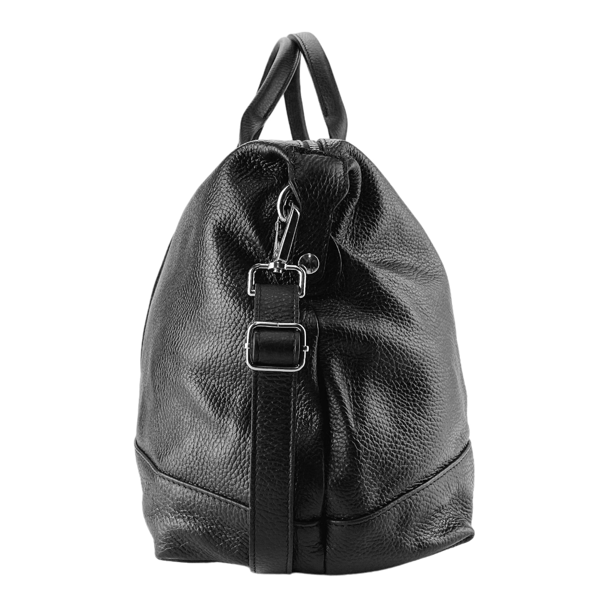 Black Leather Travel Bag Herren